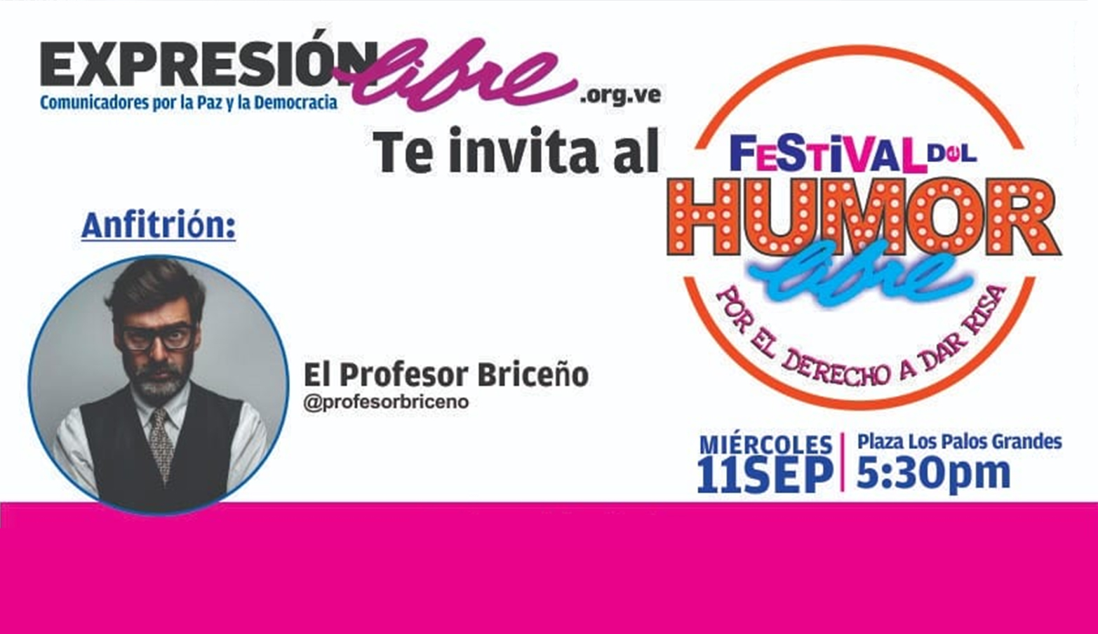 El 11 de septiembre el humor se apoderará de la Plaza Los Palos Grandes