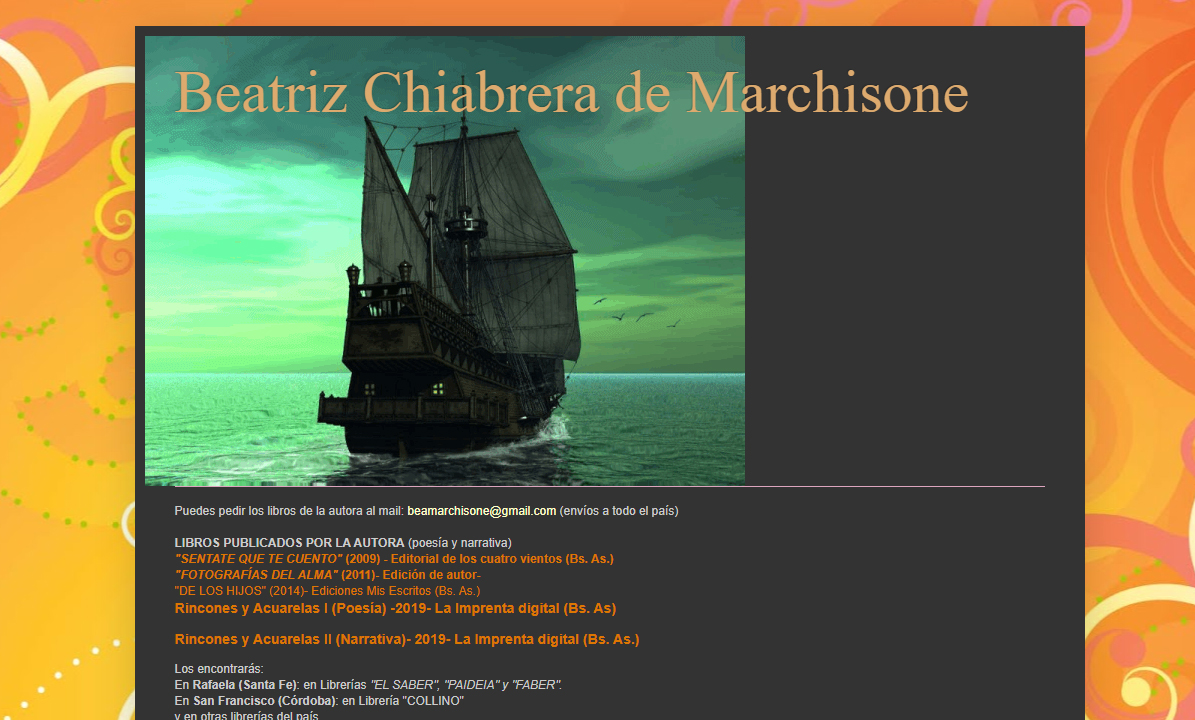 Participa en el taller virtual de Beatríz Chiabrera de Marchisone