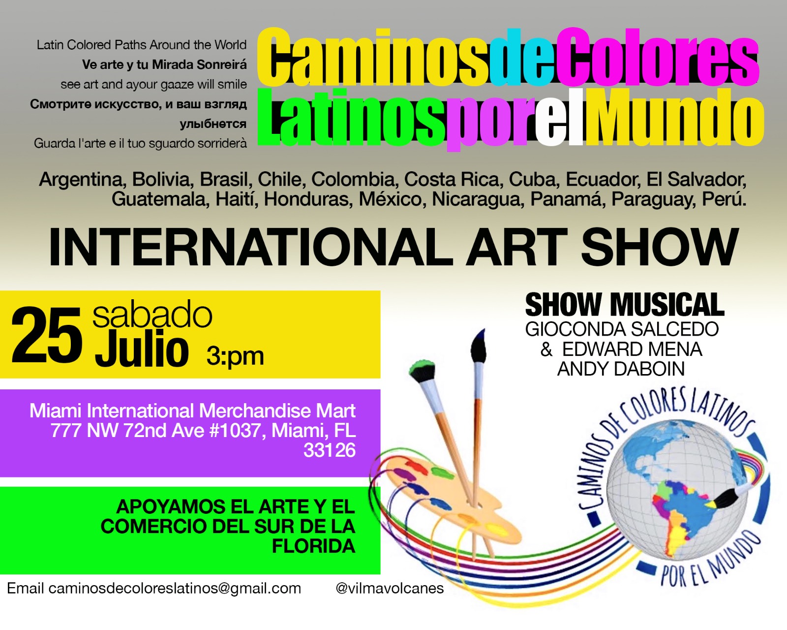 La fundación Caminos de colores, latinos por el mundo realiza exhibición en Miami