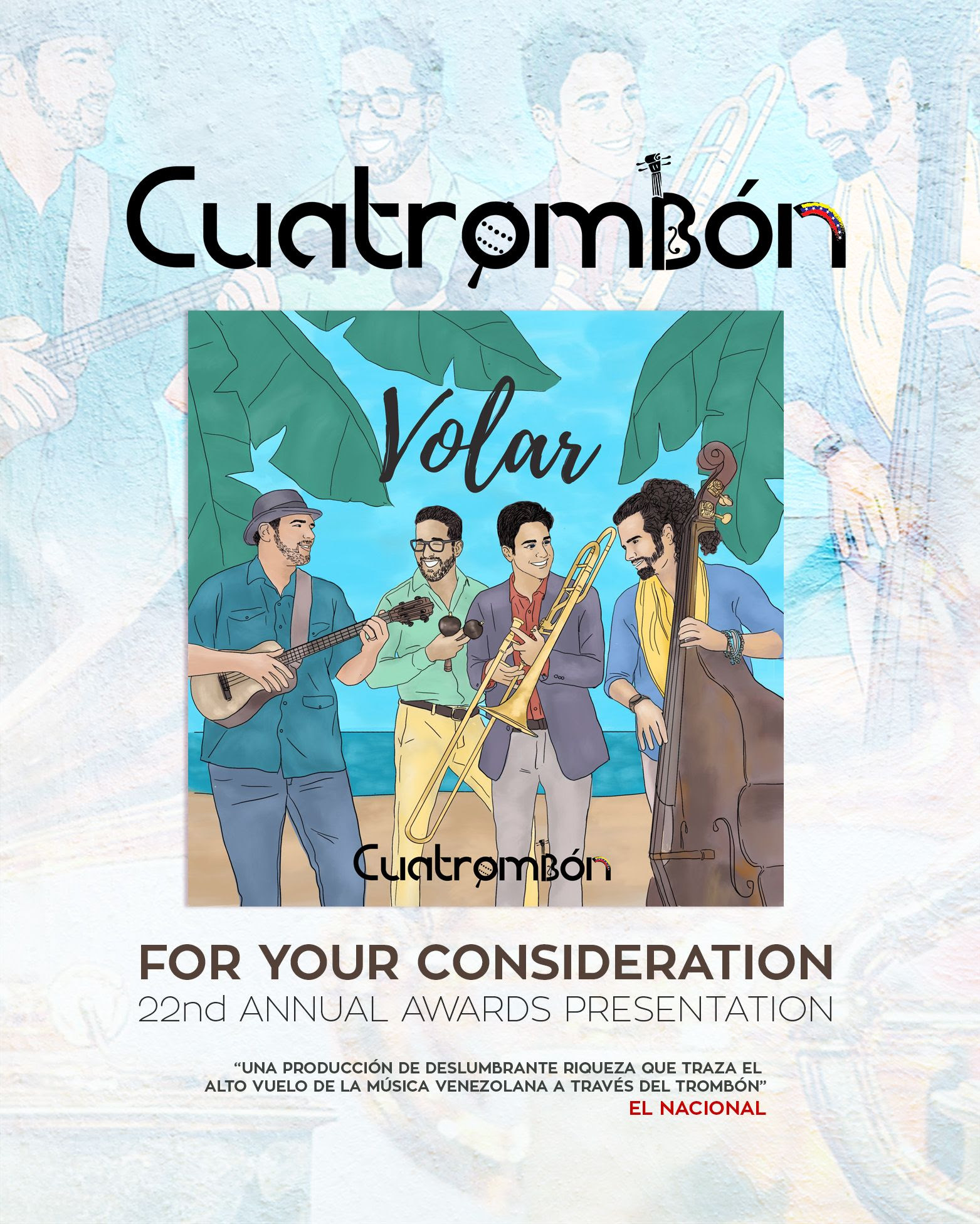 Un tributo a la música de Venezuela vuela en las notas de Cuatrombón