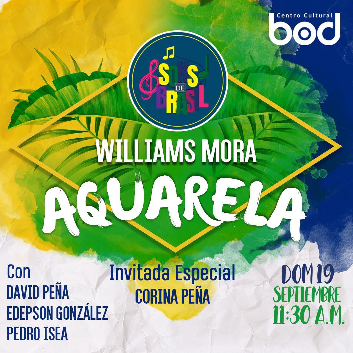 Williams Mora mixtura colores de música en Sons de Brasil