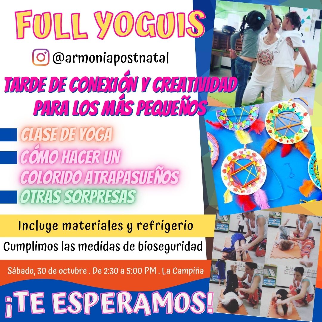 @armoniaprenatal trae este 30/10 Yoga, creatividad y diversión para los más pequeños
