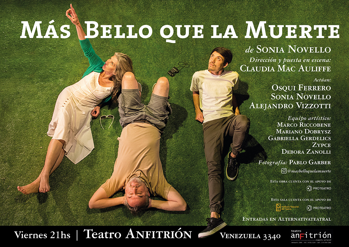 La pieza «Más bello que la muerte» se presenta en el Teatro Anfitrión en Argentina